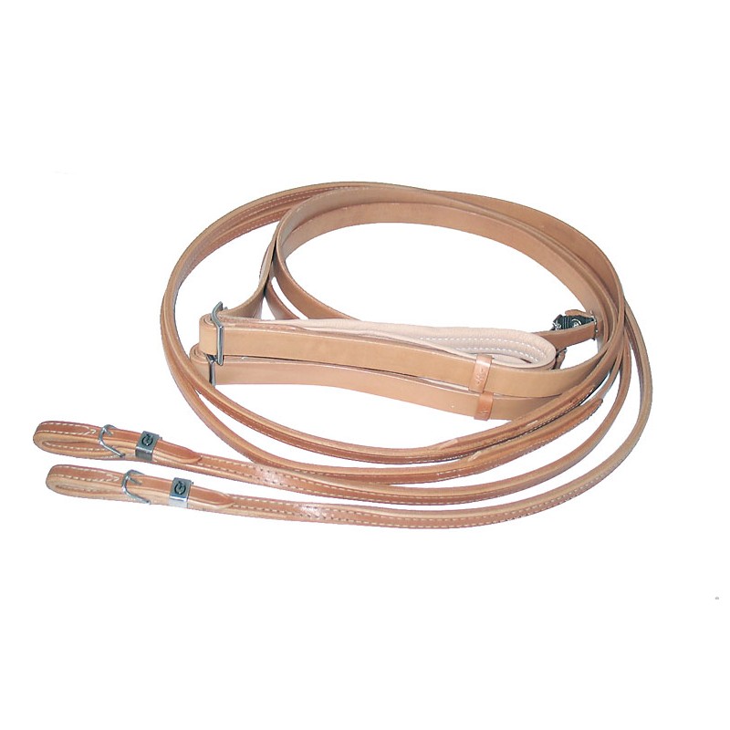 W-Reins made of Tärnsjö Leather - TAN/BLACK - 8 meters length.