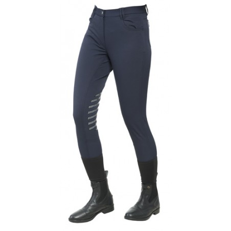 Horse Comfort Crystal Breeches with Knee Grip, Navy Blue - Size 36