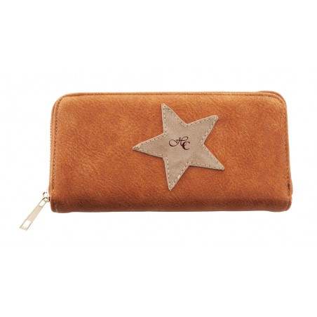 Star Wallet in Leather, Brown - Horse Comfort