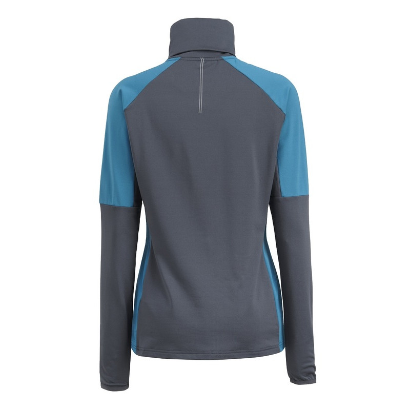 Wahlsten Bismut Women's 1/2 Zip Long-Sleeve Shirt, Dark Blue Turquoise