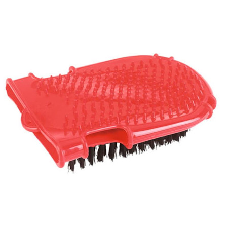 Grooming Glove with Bristle Brush, Red - Lami-Cell - 1 pcs.
