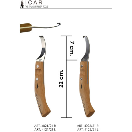 ICAR - Hoof Knife Knifergo - Straight Blade - Interchangable Blade - Right / Left - 1 pcs