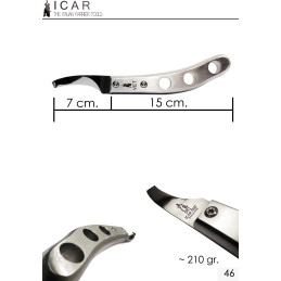ICAR - Hoof Knife VET. 2.0 - Straight Blade - High Carbon Stainless Steel Blade - Forged Aluminum Handle - Right / Left - 1 pcs
