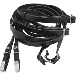 W-Reins made of Tärnsjö Leather - TAN/BLACK - 8 meters length.