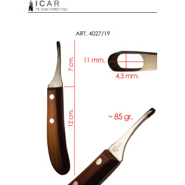 ICAR - Classic Abscess Knife Blade - Mahogany Handle – 19 mm. or 11 mm. - Long Loop - 1 pcs