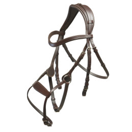 Bridle X - Jump with Design Noseband, XFULL, BROWN