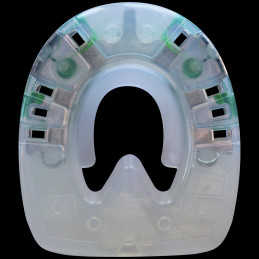 Duplo - Deeper Tread Pattern – Clipped and Profiled Composite Horseshoe, Extra Green, Oval - 1 pair