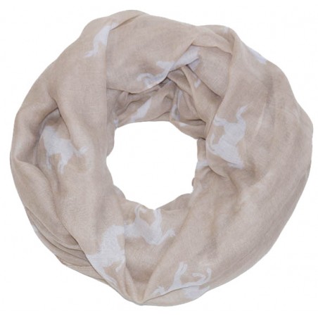 Scarf with Horses, Blue / White Horses, Loop, Horse Comfort