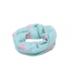Scarf with Horses, Blue / White Horses, Loop, Horse Comfort