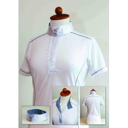 Riding Shirt Trefle, Elastic Fabric - White