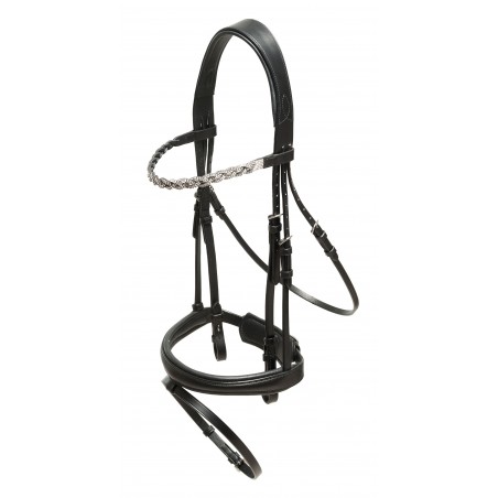 Bridle Horse Comfort Luxus, English Leather, Black, Full size