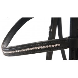 Bridle Set Horse Comfort with Swarovski Browband, black, Full size